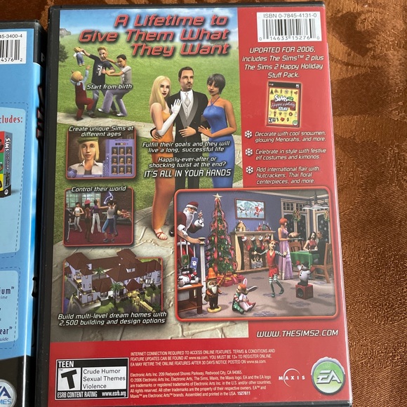 The SIMS 2 Holiday Edition AND  The Sims Deluxe Edition PC/CD ROM game sets - Picture 8 of 9